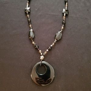 Park Lane black beaded necklace
